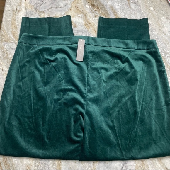NWT Talbots Women “Heritage” Dark Green Straight Leg Velvet Pants plus size 24W - Picture 6 of 7